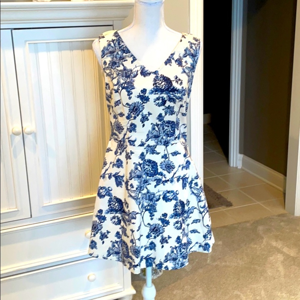 Cream and blue sundress
